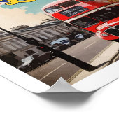 Londen Engeland Pop Art Travel Illustration Poster (Hoek)