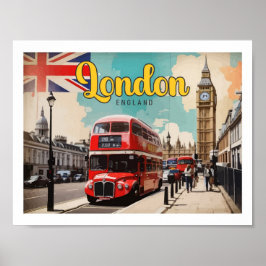 Londen Engeland Pop Art Travel Illustration Poster