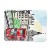 Londen Engeland Red Bus Vintage Travel Magneet (Horizontaal)