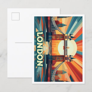 Londen Engeland Reis artistiek kleurrijk Briefkaart