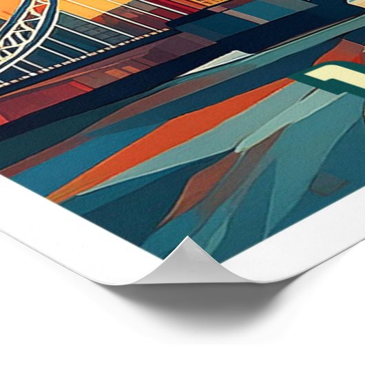 Londen Engeland Reis artistiek kleurrijk Poster (Hoek)