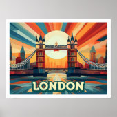 Londen Engeland Reis artistiek kleurrijk Poster (Voorkant)