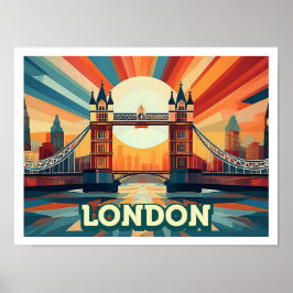 Londen Engeland Reis artistiek kleurrijk Poster