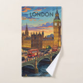 Londen Engeland Reis Kunst Vintage Bad Handdoek (Handdoek)