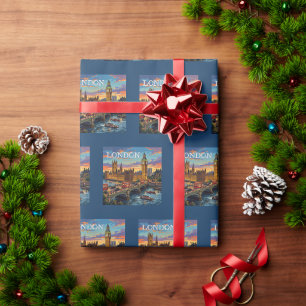 Londen Engeland Reis Kunst Vintage Cadeaupapier