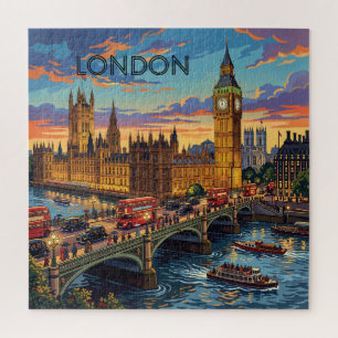 Londen Engeland Reis Kunst Vintage Legpuzzel