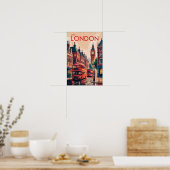 Londen Engeland Reis Kunst Vintage Poster (Keuken)