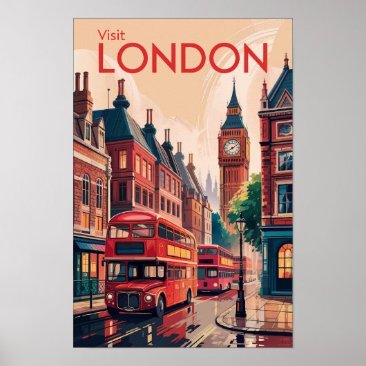 Londen Engeland Reis Kunst Vintage Poster (Voorkant)