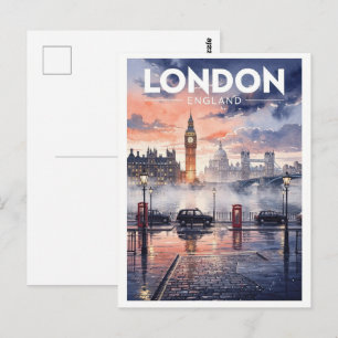 Londen Engeland Reis uit het verleden Briefkaart