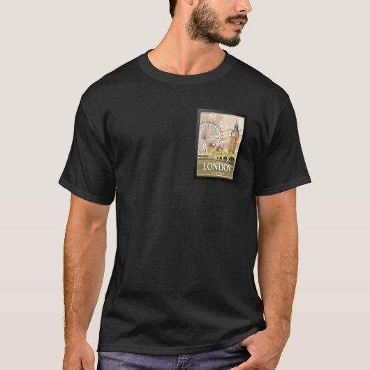 Londen Engeland Reisposter T-shirt (Voorkant)