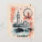 Londen Engeland Reizen Briefkaart (Voorkant / Achterkant)