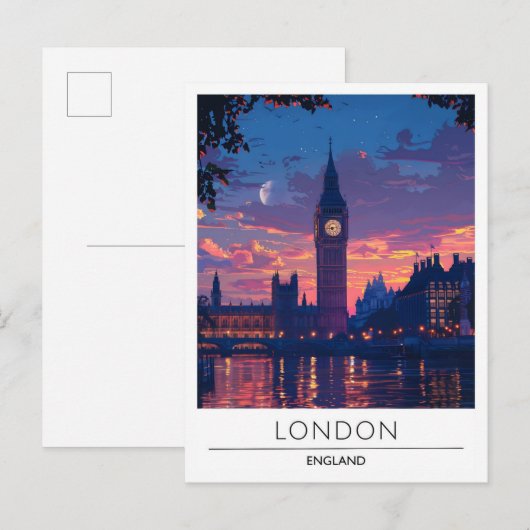 Londen Engeland Reizen Briefkaart (Voorkant / Achterkant)