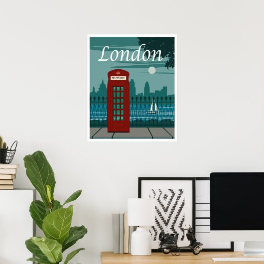 Londen, Engeland reizen Poster (Thuiskantoor)