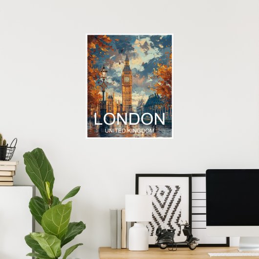 Londen Engeland Reizen Poster Art Print Poster (Thuiskantoor)