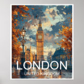 Londen Engeland Reizen Poster Art Print Poster (Voorkant)