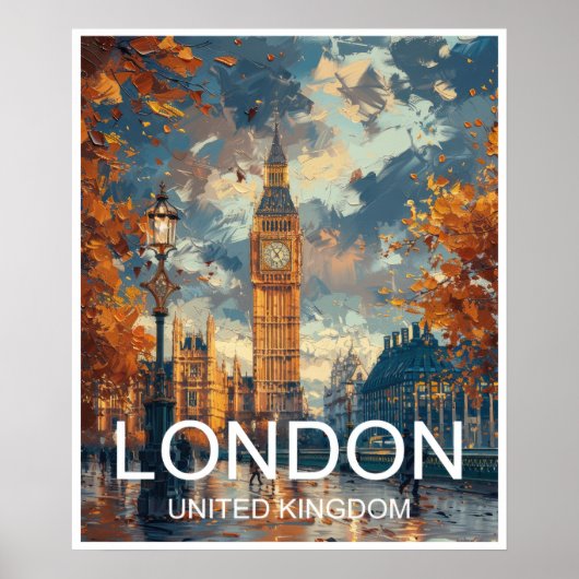 Londen Engeland Reizen Poster Art Print Poster (Voorkant)