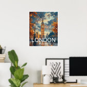Londen Engeland Reizen Poster Art Print Poster (Thuiskantoor)