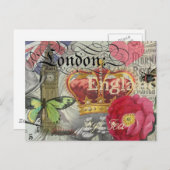 Londen Engeland Reizen Vintage Europa Kunst Briefkaart (Voorkant / Achterkant)