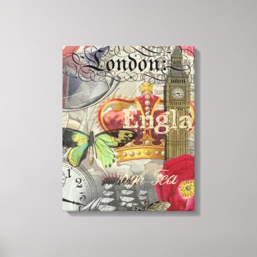 Londen Engeland Reizen Vintage Europa Kunst Canvas Afdruk (Voorkant)