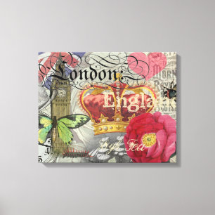 Londen Engeland Reizen Vintage Europa Kunst Canvas Afdruk