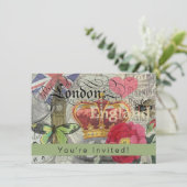 Londen Engeland Reizen Vintage Europa Kunst Kaart (Staand voorkant)