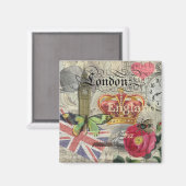 Londen Engeland Reizen Vintage Europa Kunst Magneet (Voorkant / Achterkant)