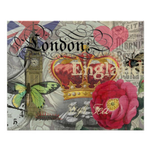 Londen Engeland Reizen Vintage Europa Kunst Poster