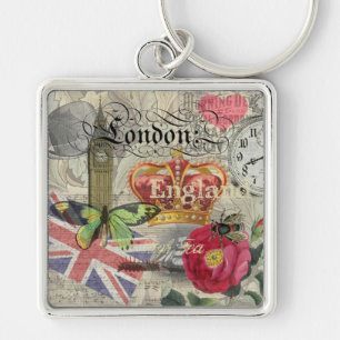Londen Engeland Reizen Vintage Europa Kunst Sleutelhanger