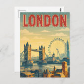 Londen, Engeland  retro briefkaart (Voorkant / Achterkant)