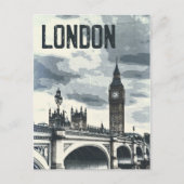  Londen Engeland retro Europa Reizen Kunst Briefkaart (Voorkant)