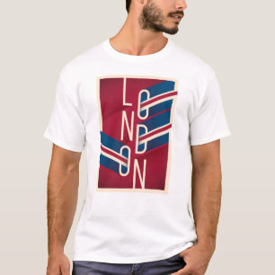 Londen, Engeland Retro geïllustreerde Typografi T-shirt