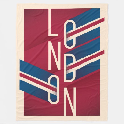 Londen, Engeland | Retro geïllustreerde Typografie Fleece Deken (Voorkant)