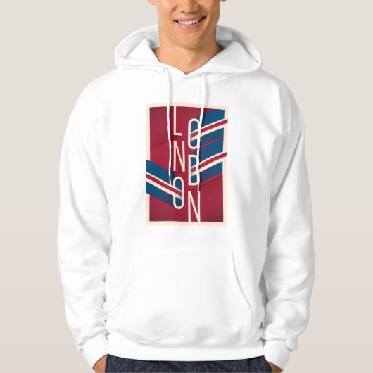 Londen, Engeland | Retro geïllustreerde Typografie Hoodie (Voorkant)
