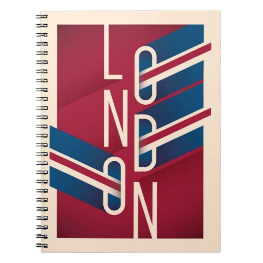Londen, Engeland | Retro geïllustreerde Typografie Notitieboek (Voorkant)