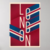 Londen, Engeland | Retro geïllustreerde Typografie Poster (Voorkant)
