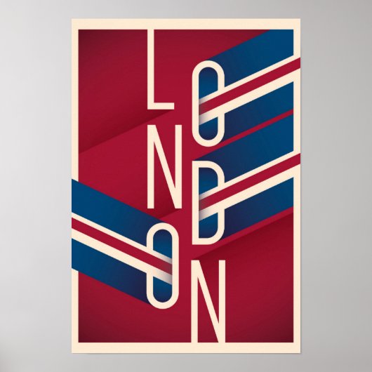 Londen, Engeland | Retro geïllustreerde Typografie Poster (Voorkant)