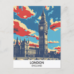 Londen Engeland Retro Kunstwerk Reizen Briefkaart
