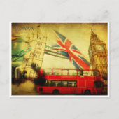 Londen Engeland Retro Travel Art  welkom Briefkaart (Voorkant)