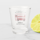 Londen Engeland Rode Bus Verlovingsfeestje Favorie Shot Glas (Achterkant)