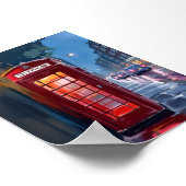Londen Engeland Rode Telefoon Booth Travel Art Poster (Hoek)