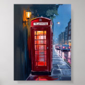 Londen Engeland Rode Telefooncel Reis Kunst Poster (Voorkant)