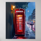Londen Engeland Rode Telefooncel Reis Kunst Poster (Voorkant)