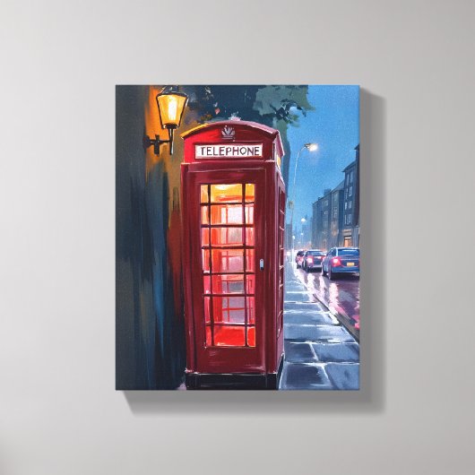 Londen Engeland Rode Telefooncel Reis Schilderij Canvas Afdruk (Voorkant)