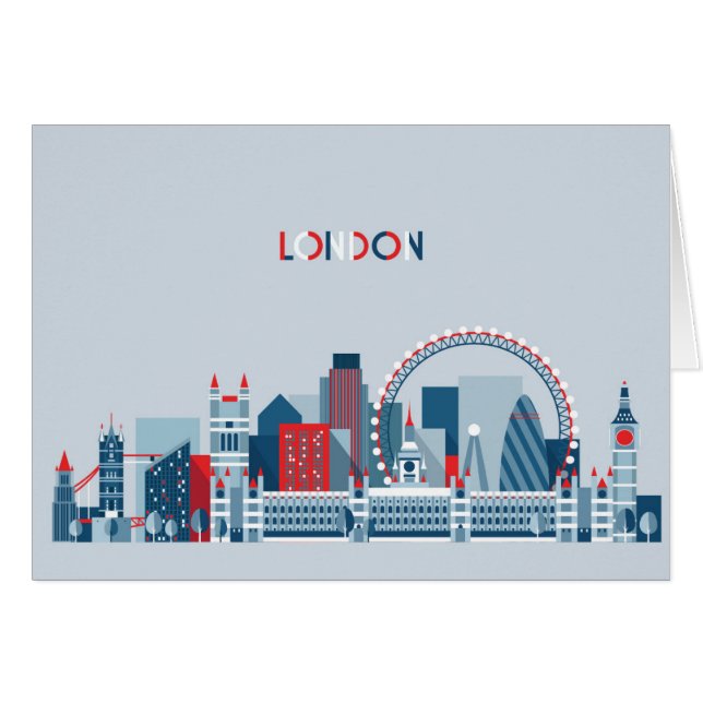 Londen, Engeland | Rode, witte en blauwe skies (Voorkant Horizontaal)