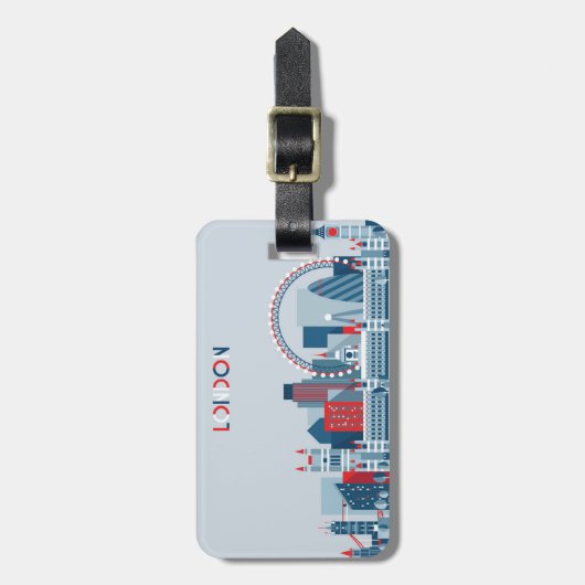 Londen, Engeland | Rode, witte en blauwe skies Bagagelabel (Voorkant verticaal)