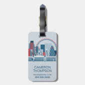 Londen, Engeland | Rode, witte en blauwe skies Bagagelabel (Achterkant verticaal)