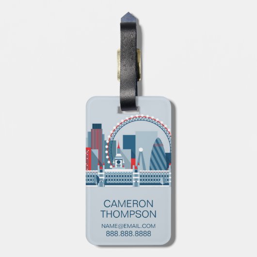 Londen, Engeland | Rode, witte en blauwe skies Bagagelabel (Achterkant verticaal)