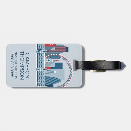 Londen, Engeland | Rode, witte en blauwe skies Bagagelabel (Achterkant horizontaal)