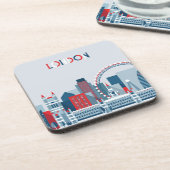 Londen, Engeland | Rode, witte en blauwe skies Bier Onderzetter (Linkerzijde)