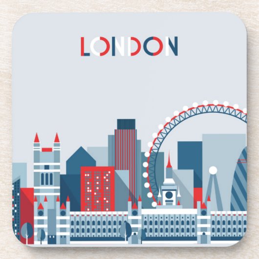 Londen, Engeland | Rode, witte en blauwe skies Bier Onderzetter (Voorkant)